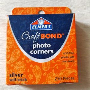 Elmer's CraftBond Photo Corners 250 Pieces Silver Brand New